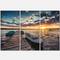 Designart - Boats and Jetty under Dramatic Sky - Modern Canvas Art Print